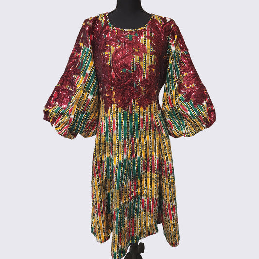 Dayo Ankara Dress with Beautiful Embellishments