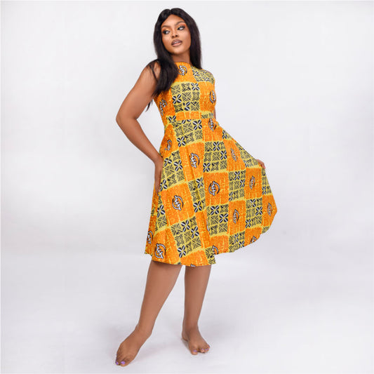 Funke - Sleeveless Midi Dress in African Print