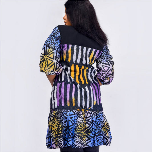 Joke - Midi Dress in Adire African Vibrant Print
