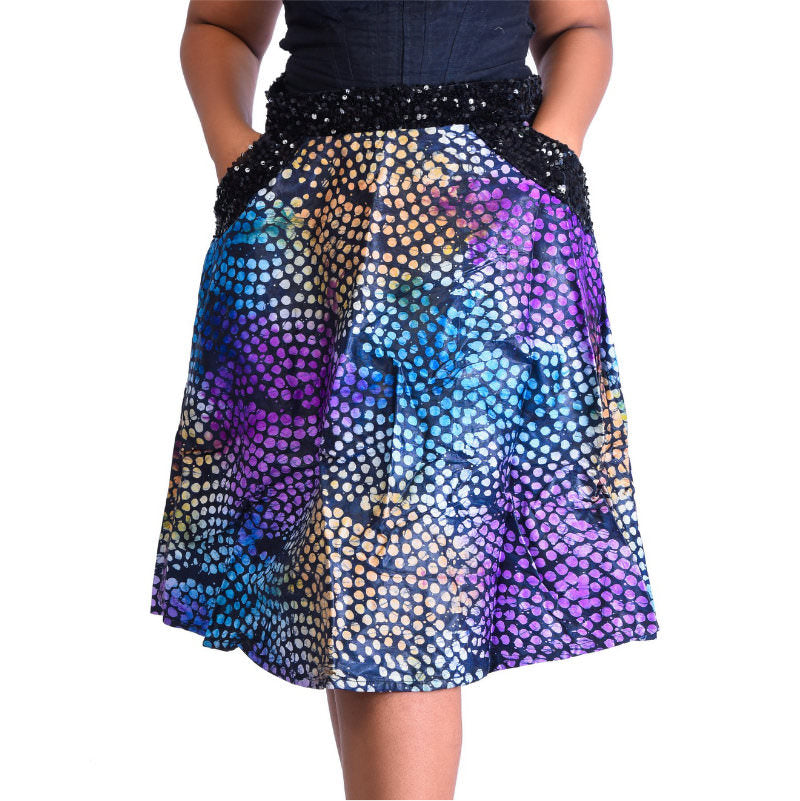 Midi Adire African Print Skirts