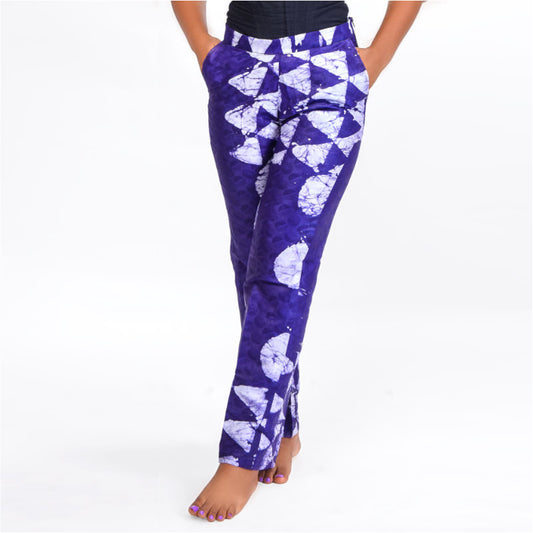 Purple Trouser Adire African Print