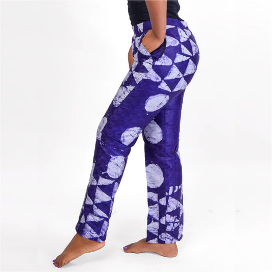 Purple Trouser Adire African Print