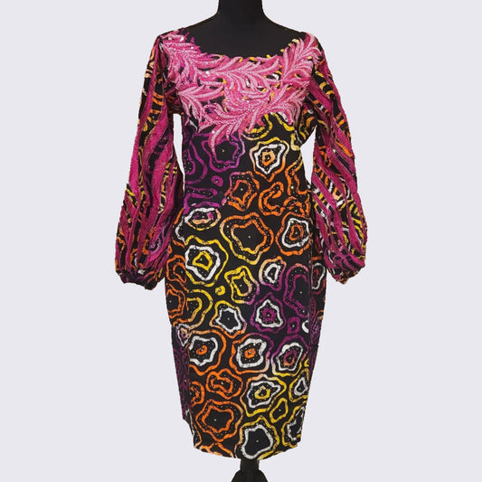 Tolu Ankara Dress with Embellishments