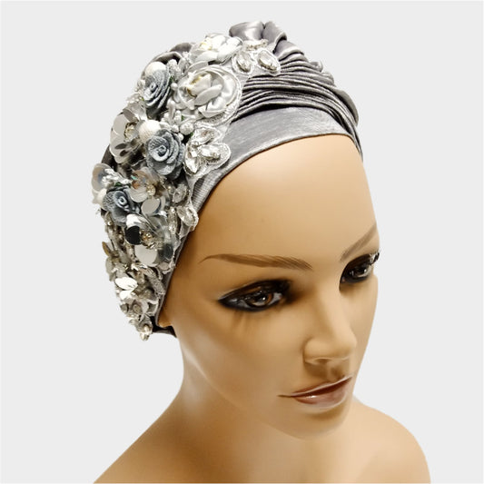 Turban with Claw Stones & Floral