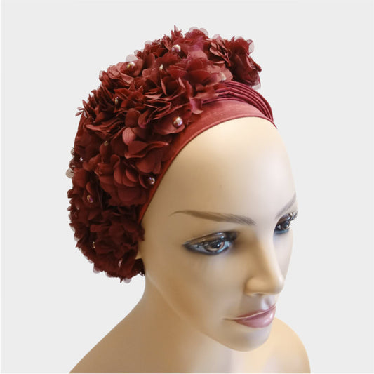 Turban with Petals & Pearls